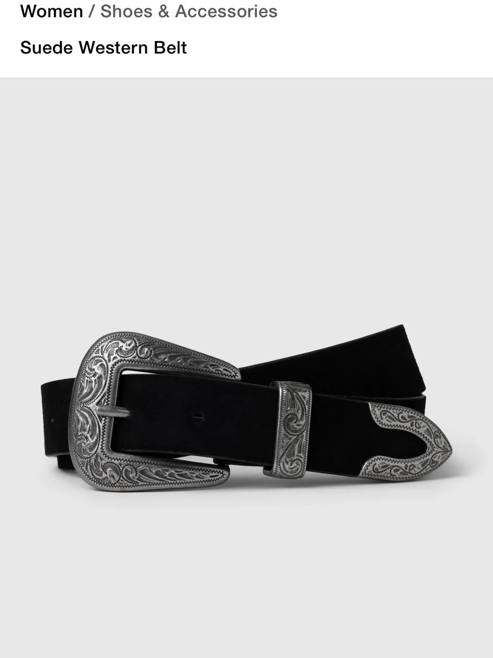 Suede western belt size medium